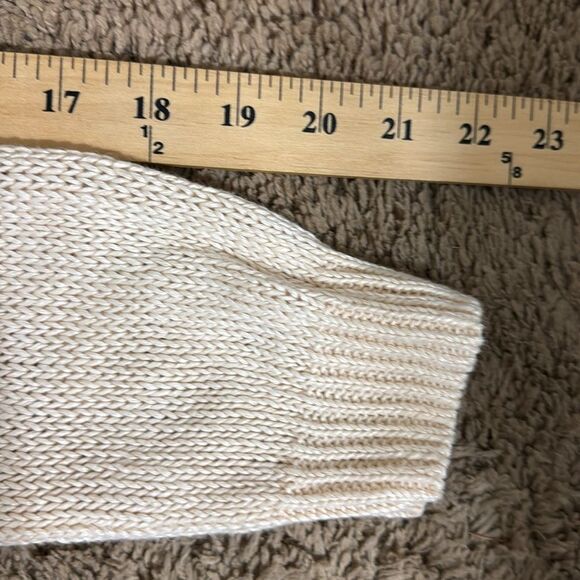 J. Crew Women Cream Lace-Up Open Knit Linen Sweater size XL Fisherman Coastal - Picture 8 of 8